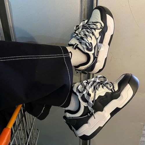 Women's Fashion Platform Sneakers Retro Chunky Sole Non Slip Comfortable Walking Skate Shoes2