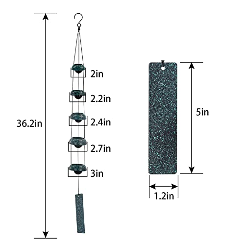 Bell Wind Chimes, Temple Wind Bell, Red Copper Wind Chimes with 5 Bells, Feng Shui Wind Chime for Home Yard Outdoor Decoration, A Great Memorial Wind Chime for Someone Who Loves Peace