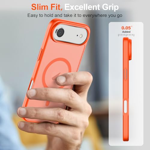 Image of SUPFINE Magnetic for iPhone Air Case (Compatible with MagSafe)(Military Grade Drop Protection) Slim Translucent Matte Shockproof with Anti-Fingerprint Phone Cover for 17 Air,Orange