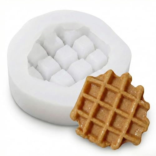 Image of Round Waffle Silicone Candle Mould | Dessert Biscuit Cake Design Candle Making Mould | Silicone Mould for Candle Making, Soap, Resin Art & Wax DIY Craft | Decorative Candle Mould Silicone (Waffle Round)