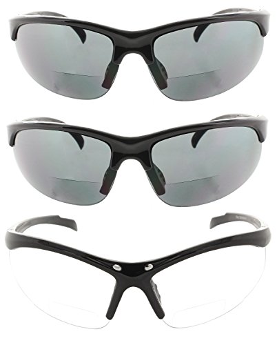 Fiore 3 Pack Or 1 Pack Bifocal Sports Sunglasses Wrap Around Sun Readers For Men And Women Uv Protection #TOP1