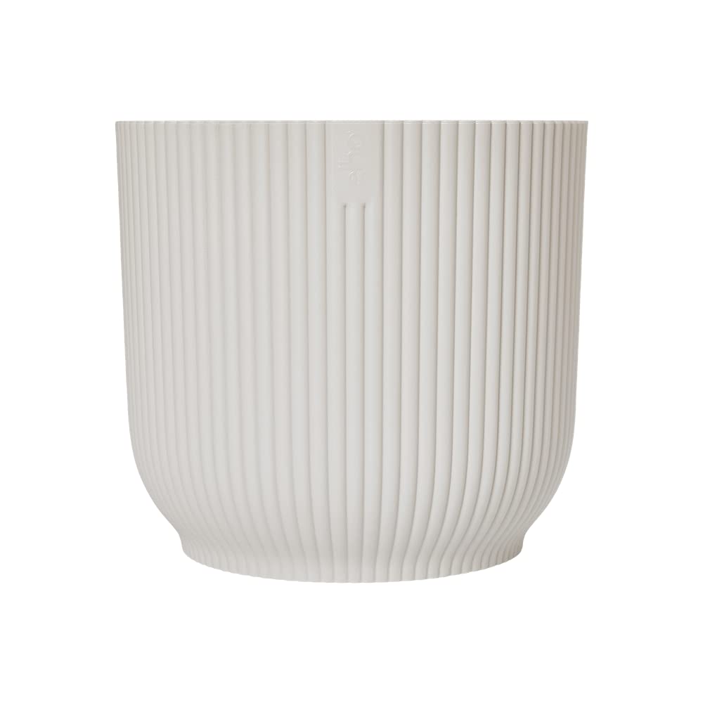 ElhoVibes Fold Round 14-100% recyclable Flower Pot - Indoor plant pot - Ø 14.1 x H 12.9 cm - White/Silky White