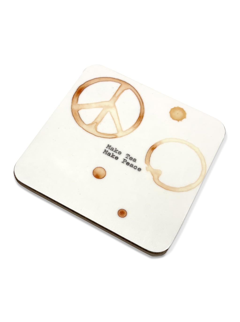 Brainbox Candy Men's White Funny Coaster - Hayden Kays - 'Make Tea Make Peace' - Small Gift Ideas For Him Her - Friends Birthday - New Home Gift - Funny Presents For Wo