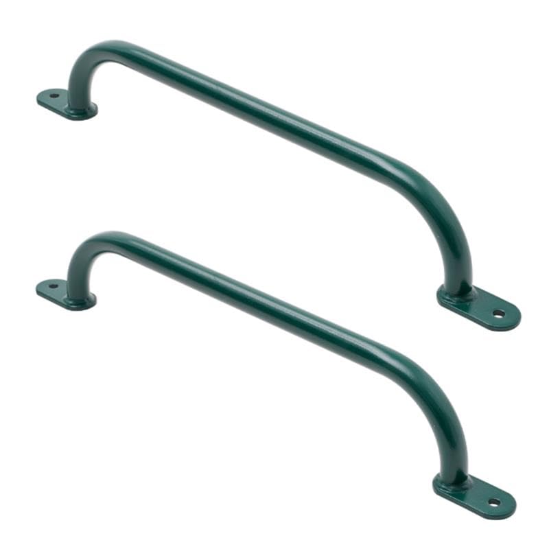 TRIBECCO Klettergriffe Haltegriffe für Outdoor & Indoor Metall Griffe für Spielplatz, Klettergerüst, Spielturm, Hochbett, Leiter und Kletterwand im Kinderzimmer (550 mm Grün, 2 Stücke)