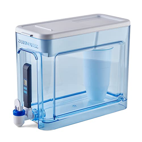 ZeroWater 32-Cup Ready-Read 5-Stage Water Filter Dispenser with Instant Read Out - 0 TDS for Improved Tap Water Taste - IAPMO Certified to Reduce Lead, Chromium, and PFOA/PFOS by ZeroWater - Used condition - CA$58.39