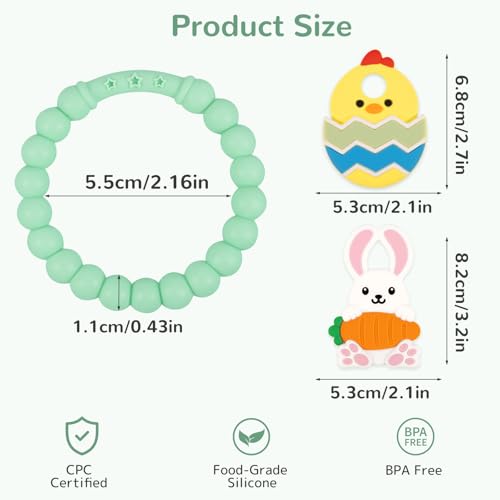 20% Off Easter Teething Ring for Baby – Bunny Carrot Silicone Teether - Image 3