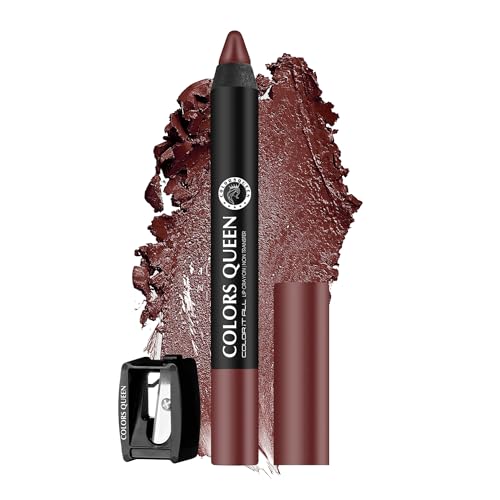 Image of Colors Queen Color It All Long Lasting Crayon Lipstick | Up to 18 Hours Stay | Creamy Matte Finish | Waterproof & Light Weight| Smudge Proof & Non-Transferable | Lipstick for Women (Chocobar,3.5g)