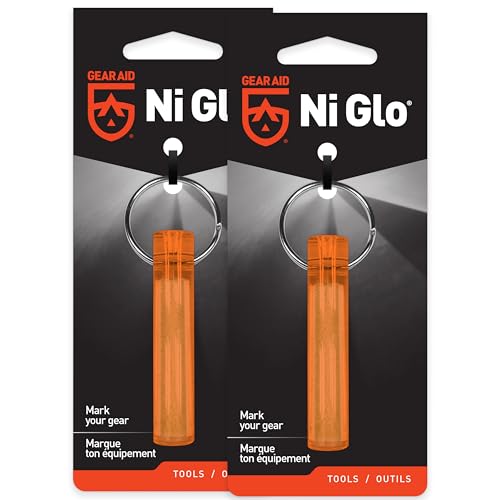 Image of GEAR AID Ni Glo 2 inch UV Rechargeable Glowing Keychain - Multi-Purpose Glow-in-the-Dark Accessory for Camping