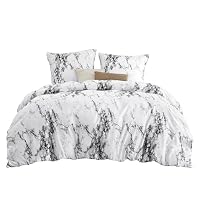 BEDSURE Bettwäsche 200x220 3teilig Bettbezug - Bettwäsche-Sets 200 x 220 cm mit 2 Kissenbezüge 80x80 cm, Weich Wendebettwäsche Bedding Marmor Weiß für Doppelbett mit Reißverschluss – Ansicht 7