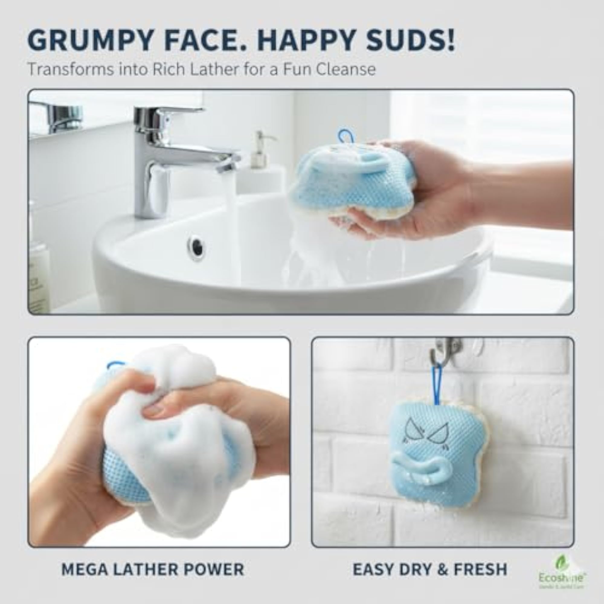 Kids Bath Loofah Sponge, Soft Bath Scrubber for Kids