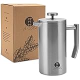 HOCHWERTIGER EDELSTAHL: Durch die Verarbeitung aus reinem Edelstahl ist die French-Press-Thermo äußerst robust. So eignet sich der Kaffeebereiter durch das besondere Design sowohl für den Outdoor-Einsatz, Zuhause als auch auf Reisen, z.B. als Camping Kaffeekocher.