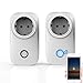 Produktbild Smart Wifi Steckdose, WLan 2,4Ghz Switch, Intelligente Zeitschaltuhr Wecker, Smart Home Fernsteuerung 10A, Kompatibel mit Alexa&Google Home (2 Pack)