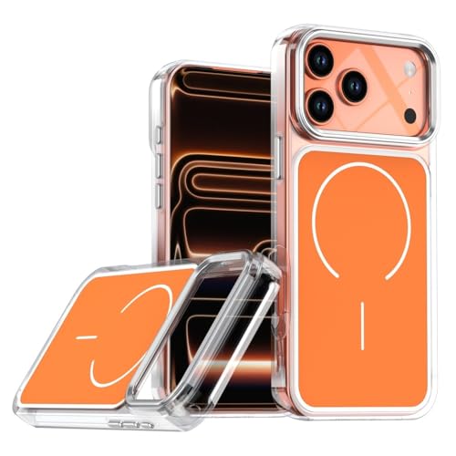 Coque silicone orange iPhone 16 Pro magnétique rigide anti-rayures