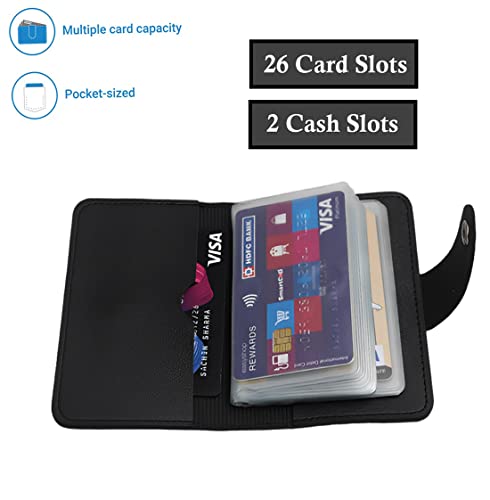Stealodeal Store Stealodeal Black 28 Slots PU Leather Card Holder - Image 4