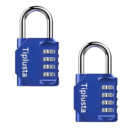 Image of 2 Pack Combination Lock, 4 Digit Resettable Padlock Lock Waterproof for School Gym Locker, Sports Locker, Fence, Toolbox, Gate, Case, Employee Hasp Storage (Blue)