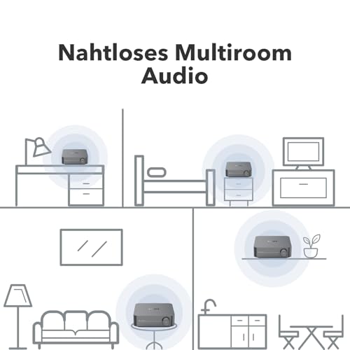 WiiM Amp Pro: Multiroom-Streaming-Verstärker | Kompatibel mit Google Cast, Alexa | HDMI, Sprachsteuerung | Streaming von Spotify, Amazon Music, Tidal & mehr - Dark Gray