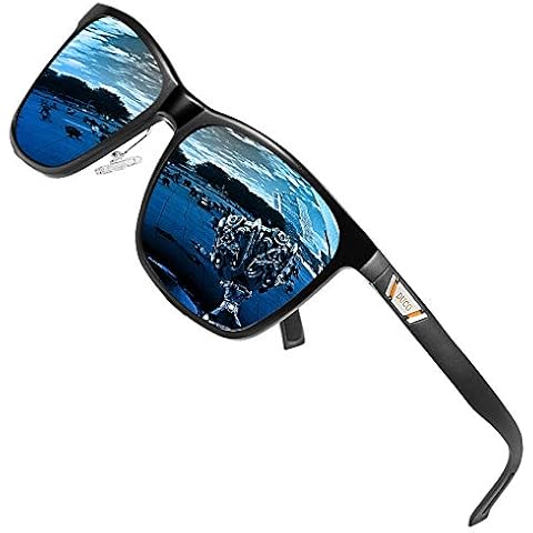 DUCO Mens Sports Metal Frame Polarized Driving Sunglasses UV Protection Polarised Sunglasses for Men 3029H (Revo Blue) Cover