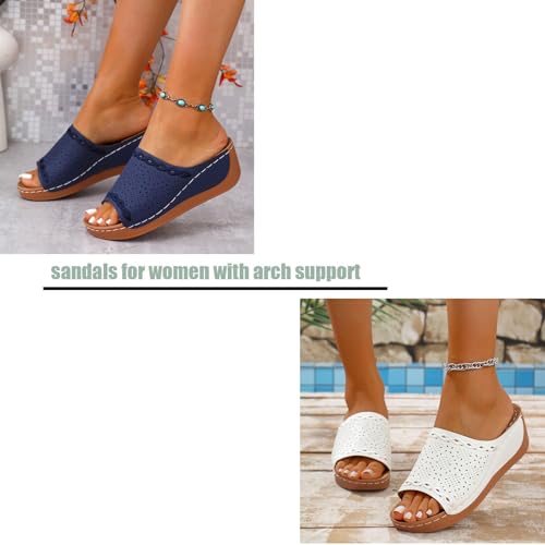 2025 Women's Comfortable Orthopedic Sandals,Arch Support Wedge Sandals,Breathable Summer Platform Walking Slides4