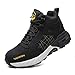 TOUGHSTEPS Steel Toe Work Boots for Men Women Comfortable Construction Resistant Lightweight Safety Shoes Speed-Lace Hooks Botas de Trabajo Seguridad para Hombre 8.5 Black