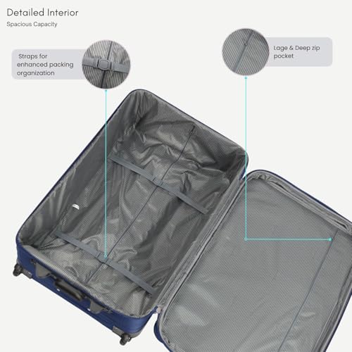 ARIANA Suitcase Medium Lightweight Luggage Trolley Expandable Suitcase 2 Wheel Travel Bag - 70x46x26cm (Navy-Blue, 26" Medium) - Image 5