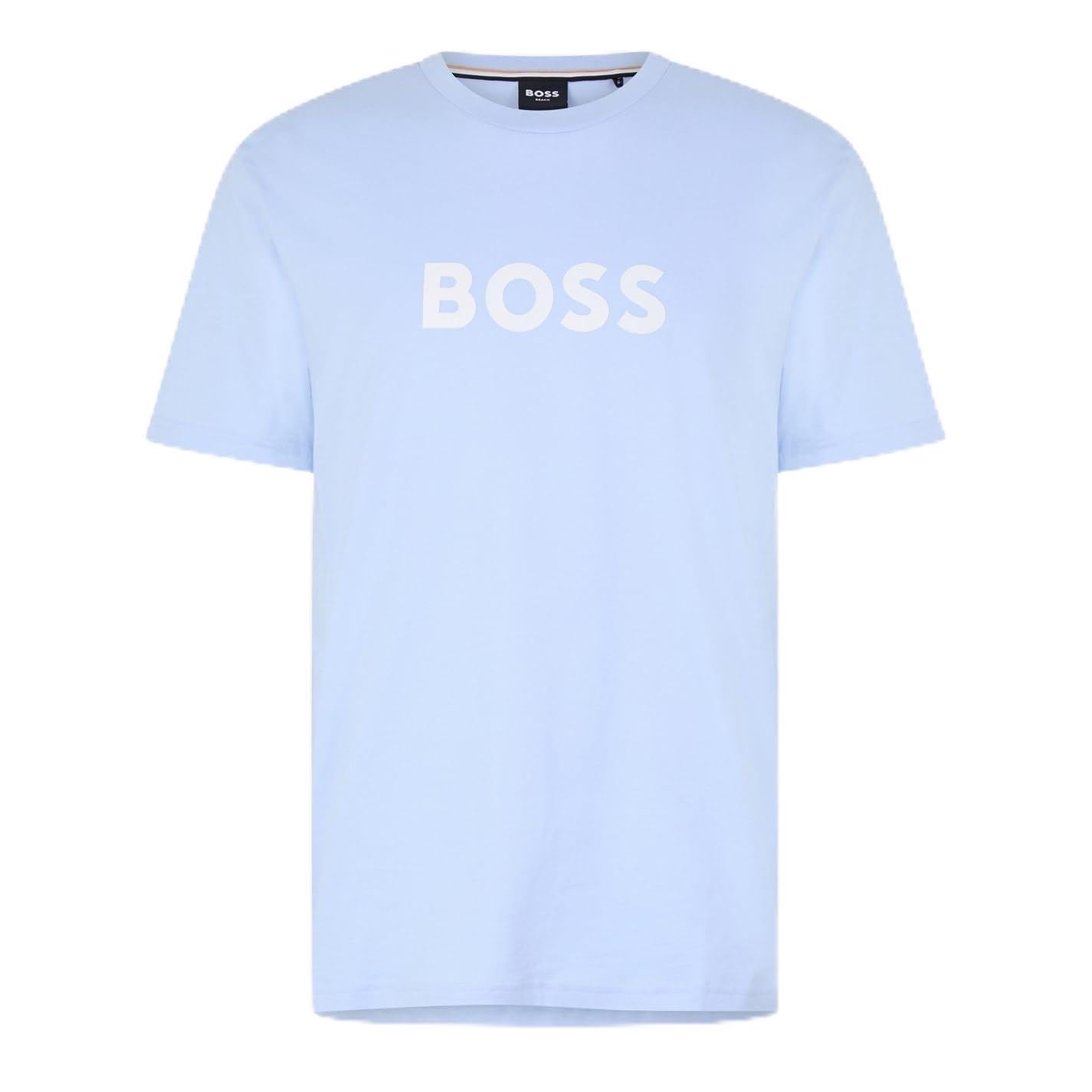 BOSS Mens Print T-Shirt Pastel Blue XL