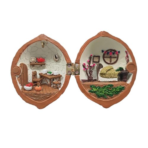 UOYOTT Walnut Shell Doll House Handmade 3inch Miniature House Creative Handmade DIY Nut Model, Toddler Dollhouse Sets for Birthday Gift