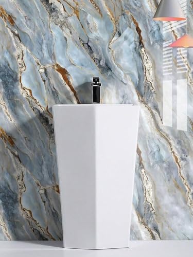 Image of TEKCOOL Marble Waterproof Oil Proof Wall Paper Furniture Kitchen, Cabinets, Almirah,Tabletop,Plastic Table, WoodenTable,Wardrobe,PVCDIY Self Adhesive Sticker(60x200cm) (Grey Brown Wallpaper-4pc)!