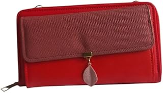 شنطة كروس حريمى لون احمر شكل عريض