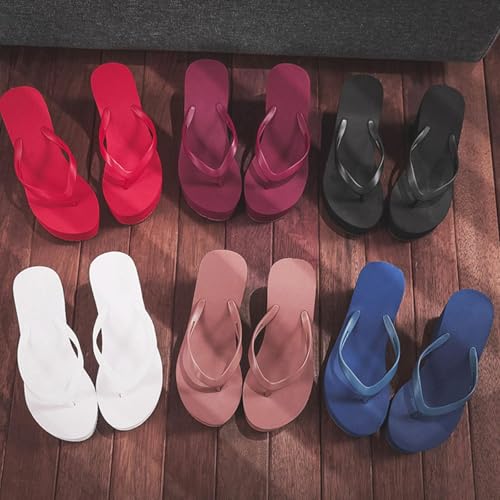 Women's Platform Wedge Flip Flops, Summer High Heel Thong Sandals Slip on Platform for Beach Daily Wear4