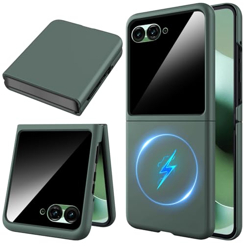 Miimall Magnetic for Motorola Razr Ultra 2026 Case with Privacy Screen Protector,Moto Razr 2026 Case [Compatible with MagSafe][Military Grade Shockproof]Rugged Hard PC Grip Protective Thin Cover,Green by Miimall - Used condition - US$7.81