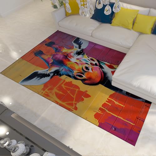Tapis 60x90cm lavable style graffiti abstrait pour entrée et salon