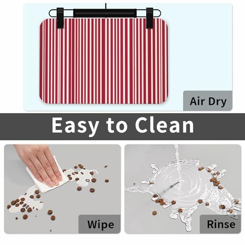 Tapis d'alimentation imperméable caoutchouc antidérapant écossais chat