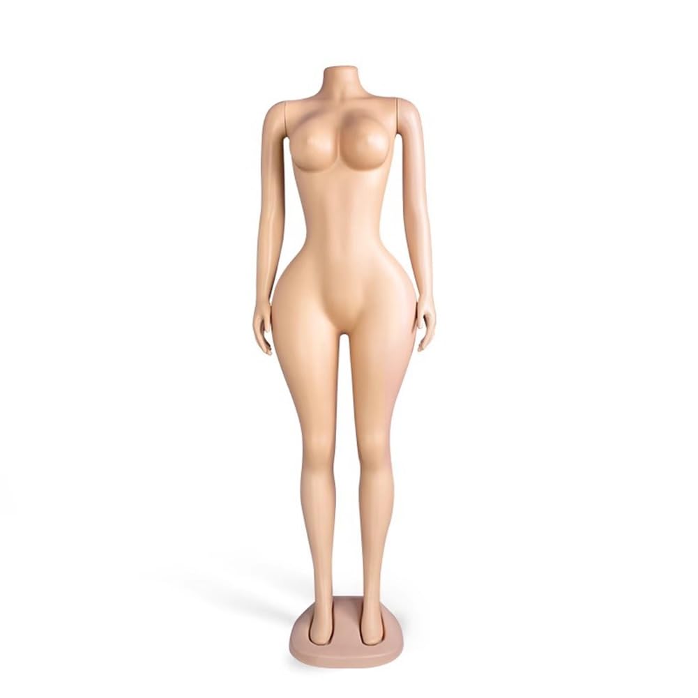 XCSCUK Plus Size Curvy Female Mannequin,Full-Body Dress Form for Window Display,with Sturdy Base,for Retail, Tailoring & Fashion Shows (Beige)