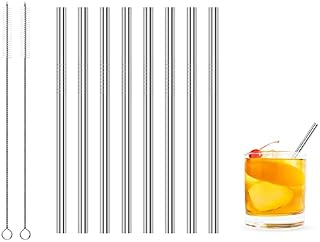 Short Metal Straws for Cocktails,Small Reusable Straws for Kids,Mini Cocktail Straws,Pack of 8