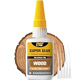 Wood Super Glue Liquid, Clear Instant Cyanoacrylate Adhesive for Wood Crafts Repair Woodworking, All Purpose CA Glue for Shoe Ceramic Plastic Leather Glass Model Metal Pottery Aquarium Porcelain Stone