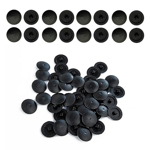 100 Pièces Capuchon de Vis Cruciforme, 12mm Anti-Rouille Cache Vis, Cache Vis Cruciformes en Plastique Noir, Cache de Vis Cruciformes à TêTe Croix