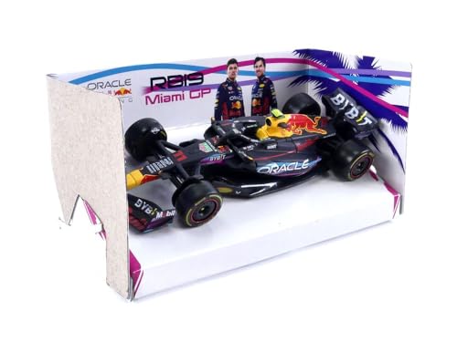 Bburago - Red RB19 - Miami GP 2023-1/43, Blue / Red / Yellow, Lunghezza: 10 cm, Larghezza: 4 cm, Altezza: 4 cm - Image 2