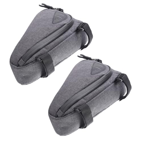 GOOHOCHY 2pcs Triangle Frame Bag Reflective Cycling Pouch for Mountain and Road Bikes Easy Mounting Outdoor Cycling Bag for Tools Snacks and Essentials