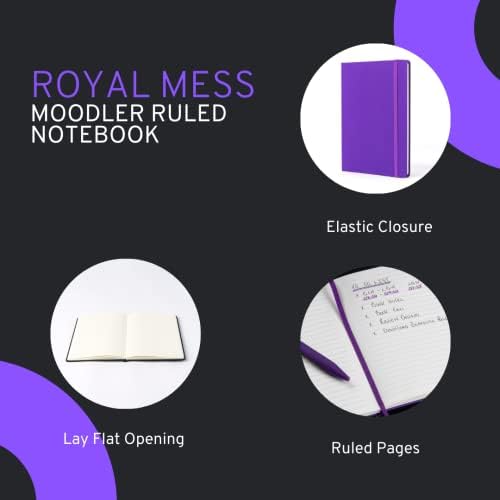Jumble & Co Moodler A5 Ruled Notebook - Royal Mess Purple