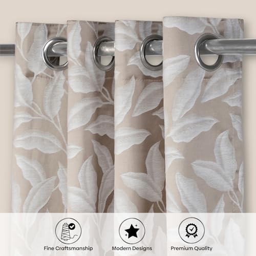 Image of haus & kinder Printed Jacquard Door Curtain 7 Feet Long Pack of 1 Door Curtain, 7 Feet Curtain for Door (Botanic Hush, Slate Nature Design 130x213 CM)