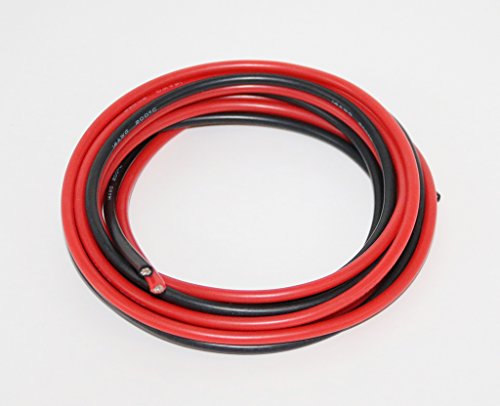 BNTECHGO 14 Gauge Silicone Wire Ultra Flexible 10 Feet high temp 200 deg C 600V 14 AWG Silicone Wire 400 Strands of Tinned Copper Wire Stranded Wire Model Battery Cable Black and Red Each Color 5 ft Cover