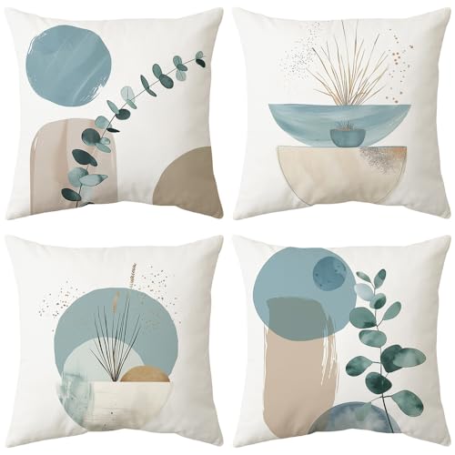 ARNTY Fundas de Cojín 45x45 cm, Juego de 4 Cundas para Cojines Decorativas de Terciopelo, Cojines de Sofá, Cushion Covers con Cremallera Oculta para Dormitorio, Oficina, Jardín y Sofá