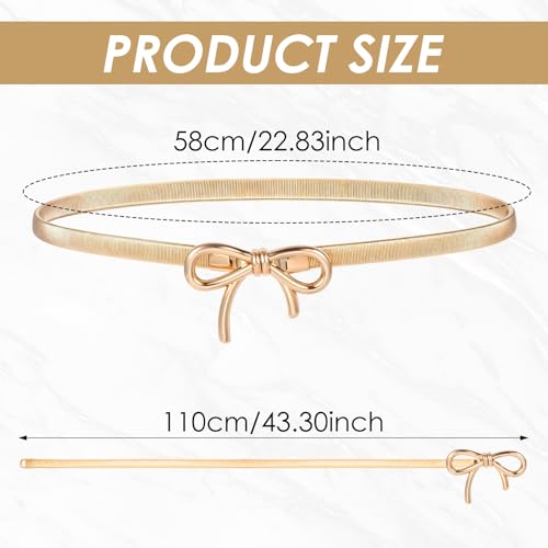 Gold Waist Belt For Women Dresses Metal Bow Skinny Belts For Women Adjustable Chain Dress Belt Waistband For Formal Jeans Dresses Shirt2