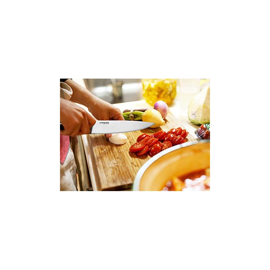 Svensbjerg Modern Chef Kitchen Knife Set without Block, Chef Knife Set Knives Kitchen Set, Knife set for Kitchen, Stainless Steel, Sharp, German Brand | SB-KS301