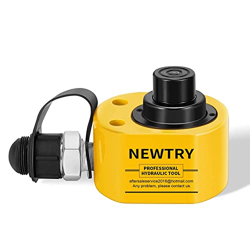 NEWTRY Hydraulic Ram Jack 20T Hydraulic Cylinder Low Profile Ram Jack Multi-Section 1.2” Stroke Lifting Cylinder Mini, Portable for Machinery, Bridge, Construction
