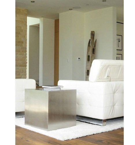 Amazon.com: Cube Side Table in Brushed Steel - Large : Home