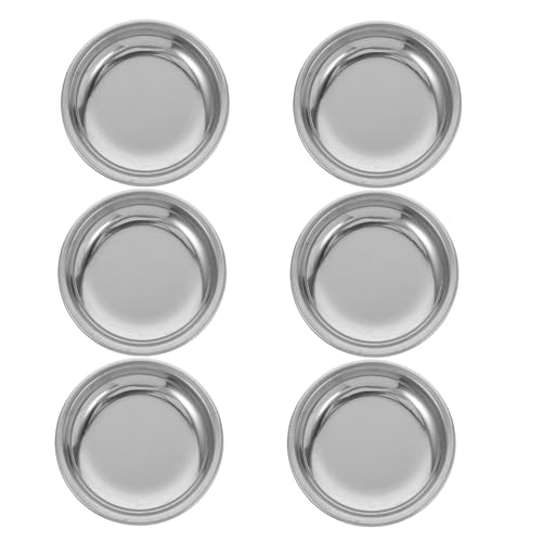 TOPPERFUN Piattino Portabustine Tè in Acciaio 201 Rotondo 6 Cm, Supporto Colino Riutilizzabile Antispill Per Tazze, Set 6 Pezzi Raccogligocce Per Uso Quotidiano