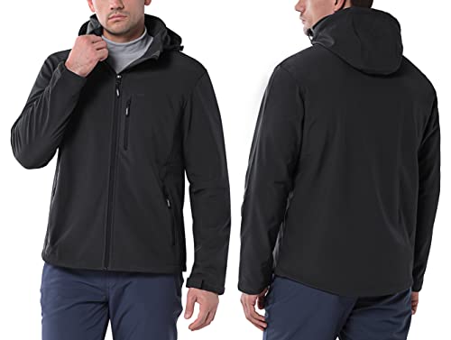 33,000Ft Men's Softshell Jacket With Hood Fleece Lined Windbreaker Lightweight Waterproof Jackets For Hiking #TOP1