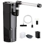 NICREW Fish Tank Filter, Internal Aquarium Filter for Small Tank, Coldwater or Tropical Aquariums, Up to 20L Black