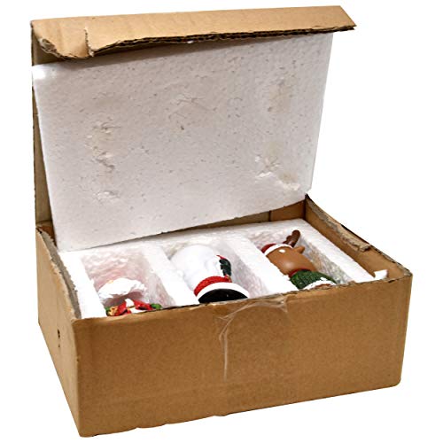 Gift Boutique 3 Christmas Bobble Head Table Topper Characters Snowman Santa Reindeer Figurines Decor Holiday Sculpture Table Top Decorative Centerpiece For Home Kitchen Office Desk Party Decorations #TOP4